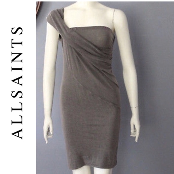all saints one shoulder dress